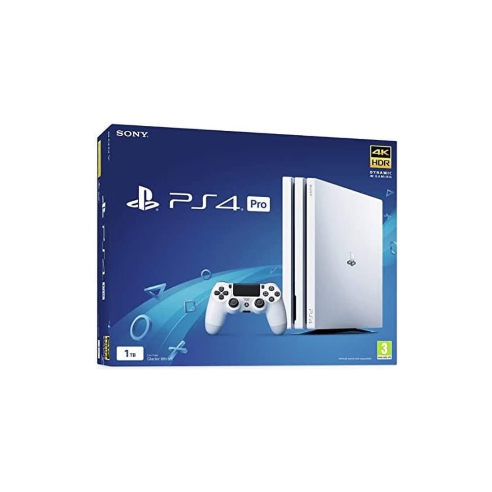 Sony PlayStation PS4 Pro - 1TB, White & Black.